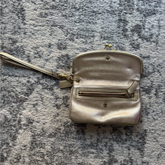 Coach Metallic Gold Wristlet - Picture 3 of 11